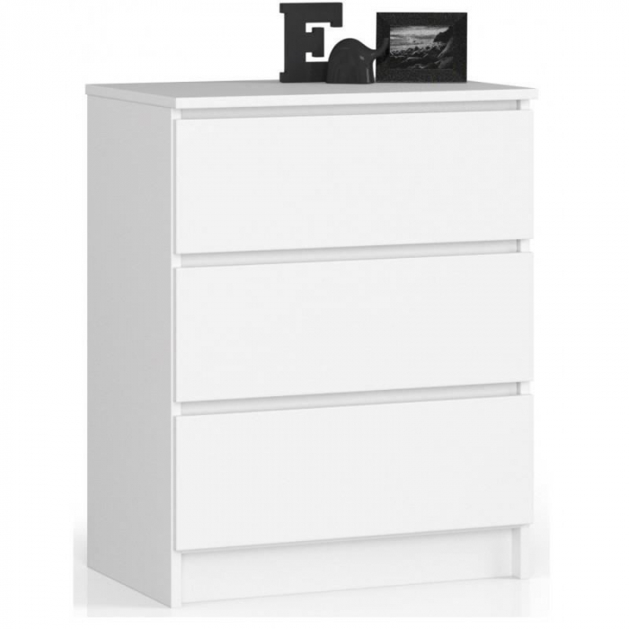 COMODA, PLACA LAMINATA, 3 SERTARE, ALB, 60X40X77 CM [7]