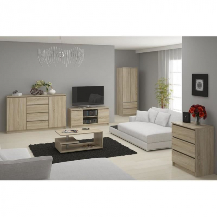 COMODA, PLACA LAMINATA, 4 SERTARE, 4 RAFTURI, STEJAR, 138X40X99 CM [3]