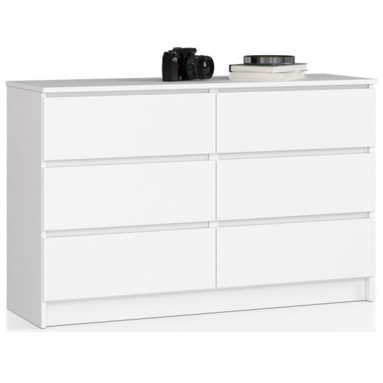 COMODA, PLACA LAMINATA, 6 SERTARE, ALB, 120X40X77 CM [1]