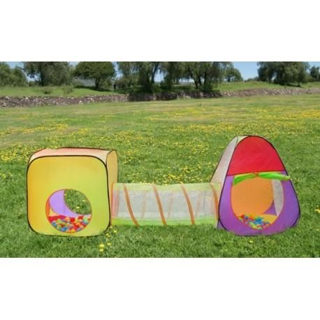 CORT DE JOACA PENTRU COPII, 3 IN 1, IGLOO SI CUB, CU TUNEL, 200 BILE, HUSA, 280X83X100 CM [2]