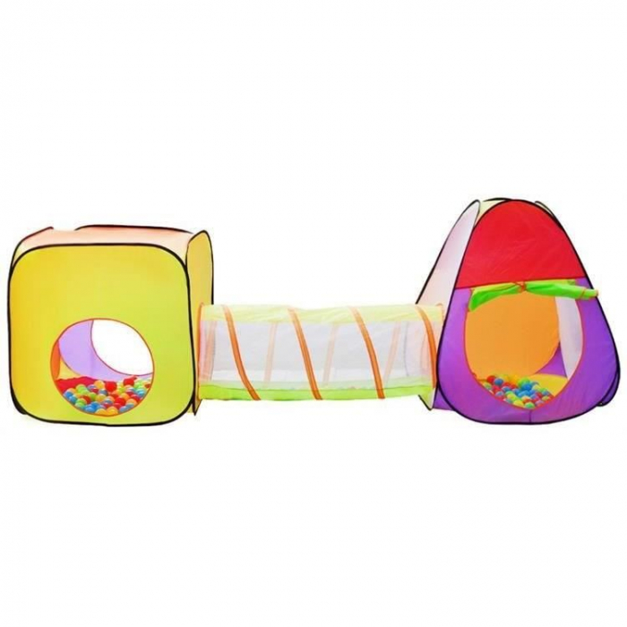 CORT DE JOACA PENTRU COPII, 3 IN 1, IGLOO SI CUB, CU TUNEL, 200 BILE, HUSA, 280X83X100 CM [8]