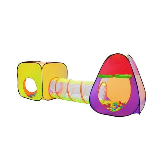CORT DE JOACA PENTRU COPII, 3 IN 1, IGLOO SI CUB, CU TUNEL, 200 BILE, HUSA, 280X83X100 CM [1]