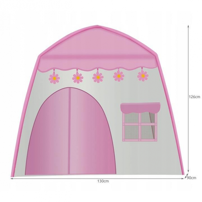 CORT DE JOACA PENTRU COPII, CU LAMPI ROTUNDE, ROZ SI ALB, 130X90X126 CM, KRUZZEL [11]