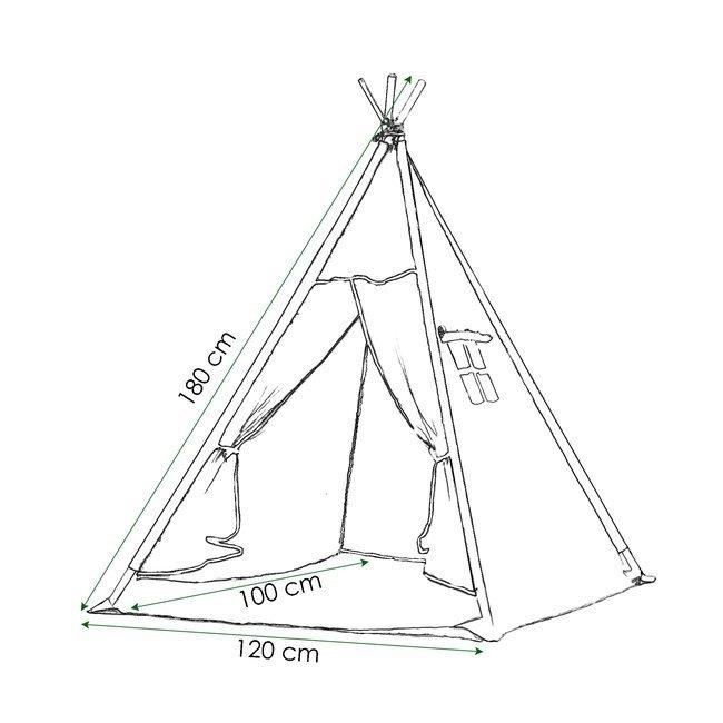 CORT DE JOACA PENTRU COPII, STIL INDIAN​​​​​​​, BLEUMARIN CU STELE, 120X100X160 CM, SPRINGOS [11]