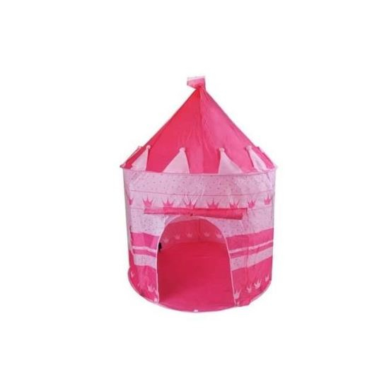 CORT DE JOACA PENTRU COPII, TIP CASTEL, IMPERMEABIL, CU HUSA, MODEL BULINE SI CORONITE, ROZ, 105X135 CM, ISOTRADE [1]