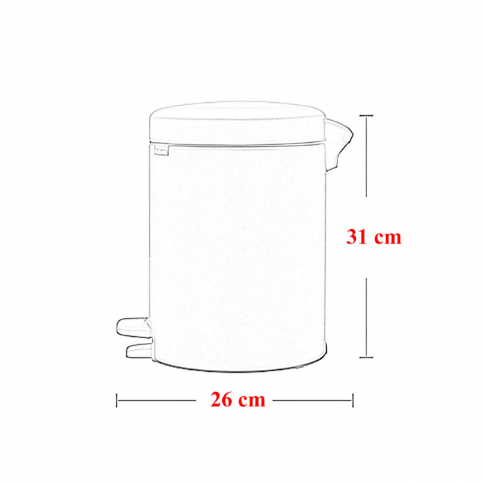 COS DE GUNOI CU PEDALA - CAPACITATE 5 LITRI - MOV [3]