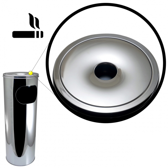 COS DE GUNOI DIN INOX CU SCRUMIERA 20 X 58 CM 18 L [4]
