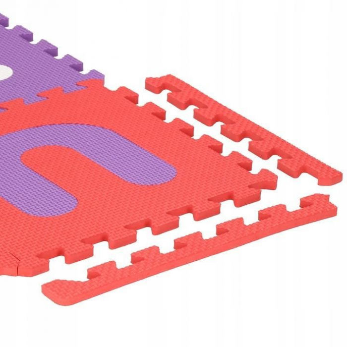 COVOR SPUMA PTR COPII, EVA ROZ CU MOV, MODEL ALFABET SI NUMERE, 172X172X1CM, SPRINGOS [9]