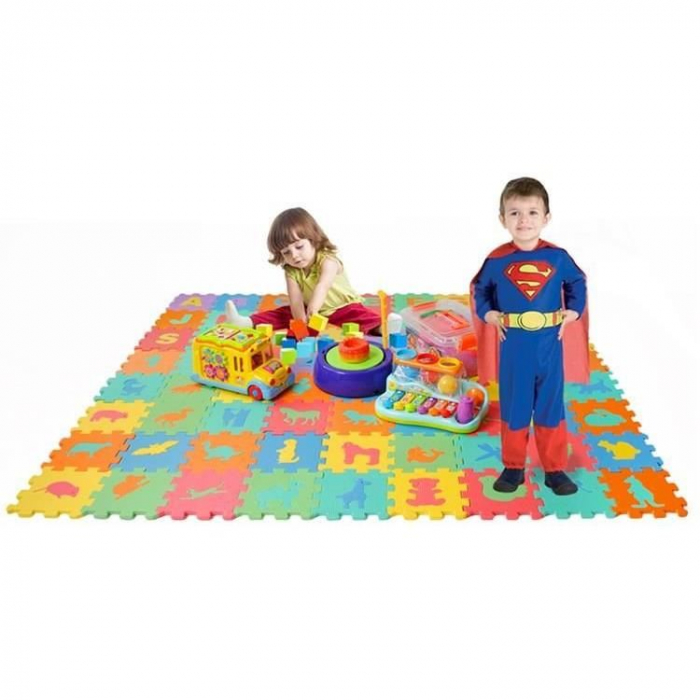 COVOR SPUMA TIP PUZZLE, PENTRU COPII, SPUMA EVA, 72 PIESE, 16X16 CM [4]