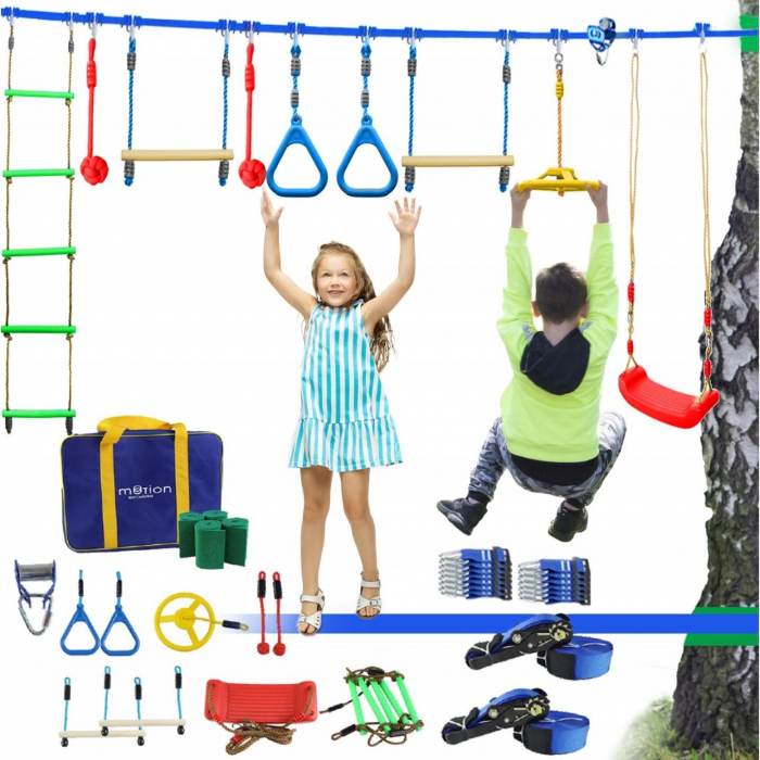CURSA CU OBSTACOLE, PENTRU COPII, PORTABIL, SET 45 PIESE, MOTION SPORT ACTIVITIES [18]