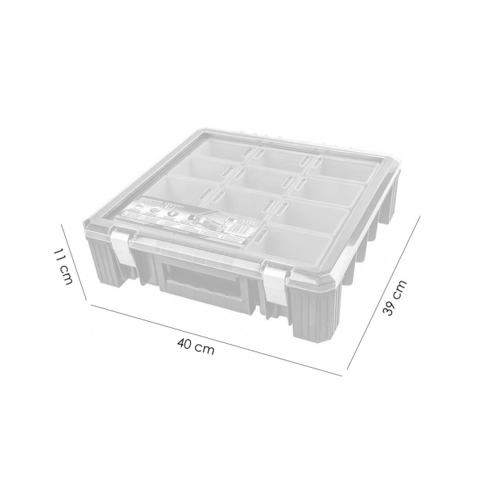 CUTIE CU ORGANIZATOR, POLICARBONAT, 12 COMPARTIMENTE, 39X40X11 CM, RICHMANN EXCLUSIVE [5]