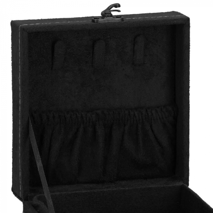 CUTIE PENTRU BIJUTERII, CATIFEA, NEGRU, 12X12X12 CM, SPRINGOS [21]