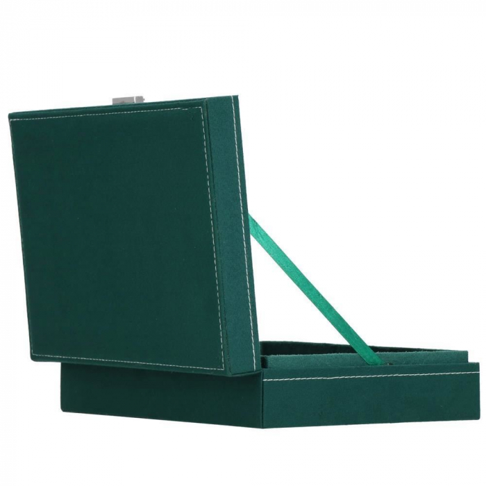 CUTIE PENTRU BIJUTERII, CATIFEA, VERDE, 28X19.5X7 CM, SPRINGOS [17]
