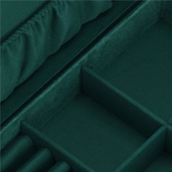 CUTIE PENTRU BIJUTERII, CATIFEA, VERDE, 28X19.5X7CM, SPRINGOS [16]