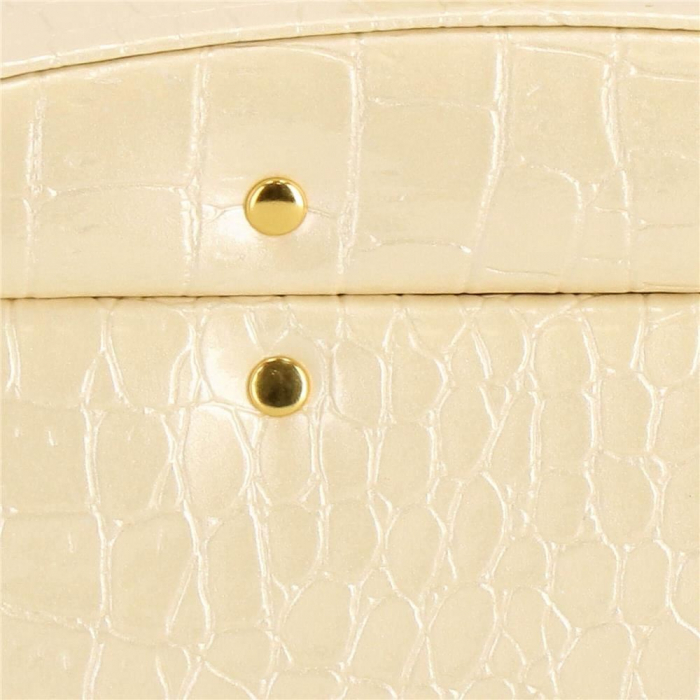 CUTIE PENTRU BIJUTERII, MDF, PIELE ECOLOGICA SI CATIFEA, CREM SI ROZ, CU OGLINDA, 17.5X14X12.5 CM, SPRINGOS [5]