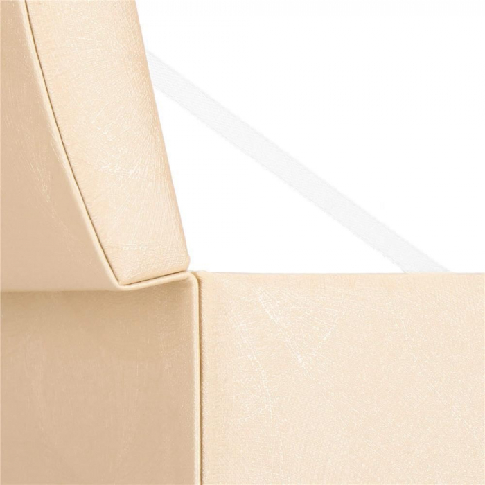 CUTIE PENTRU BIJUTERII, MDF SI PIELE, CREM, CU OGLINDA, 18X14X13.5 CM, SPRINGOS [15]