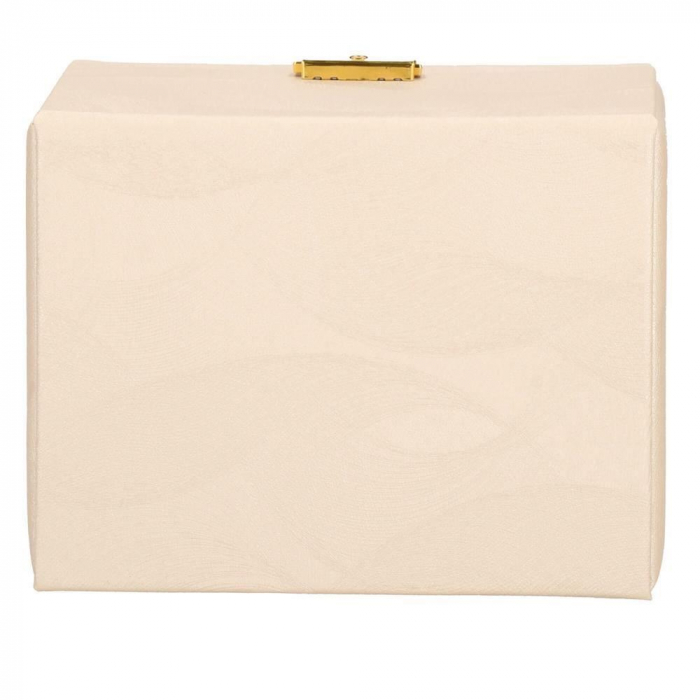 CUTIE PENTRU BIJUTERII, MDF SI PIELE, CREM, CU OGLINDA, 18X14X13.5 CM, SPRINGOS [13]