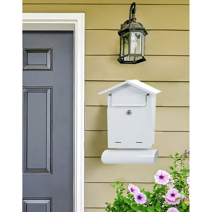 CUTIE POSTALA, CU LOC PENTRU ZIAR, ALB, FORMAT B6, 23X7X37.5 CM, DAMECH [3]