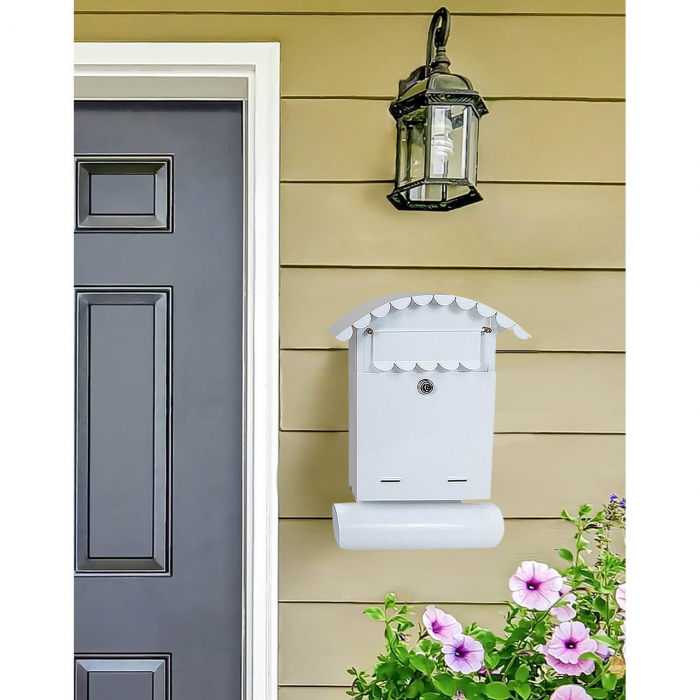 CUTIE POSTALA, CU LOC PENTRU ZIAR, ALB, FORMAT B6, 24.5X7X36.5 CM, DAMECH [4]