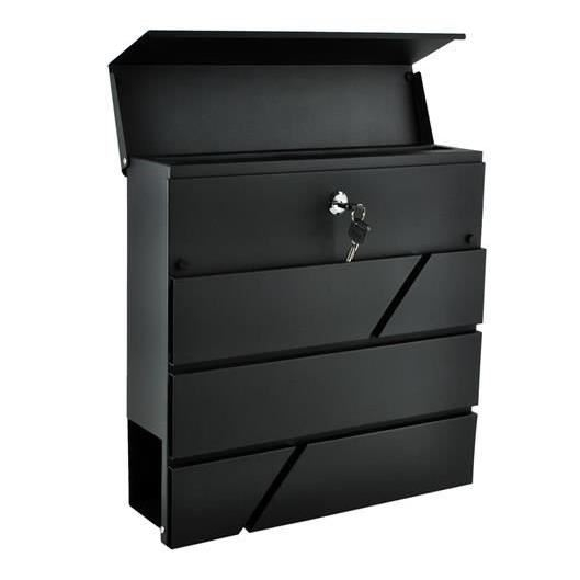 CUTIE POSTALA CU LOC PENTRU ZIAR, OTEL GALVANIZAT, ANTRACIT, 37X10X36.7 CM, MALATEC [12]