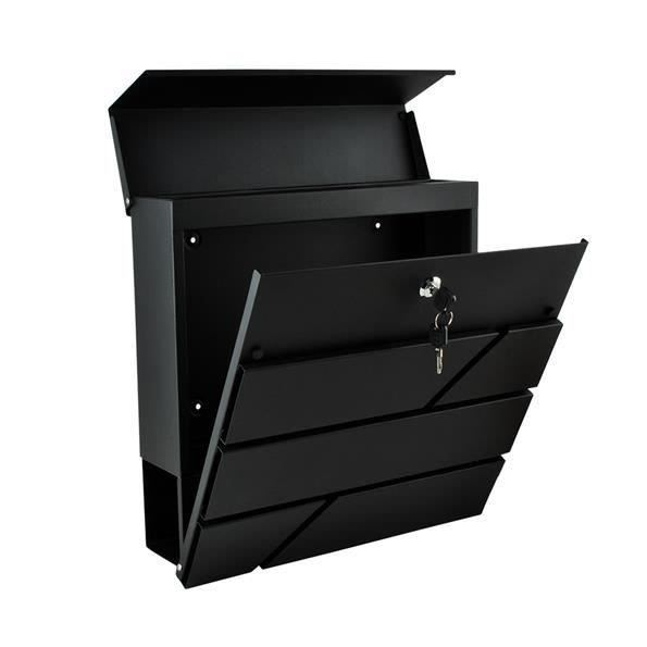 CUTIE POSTALA CU LOC PENTRU ZIAR, OTEL GALVANIZAT, ANTRACIT, 37X10X36.7 CM, MALATEC [9]