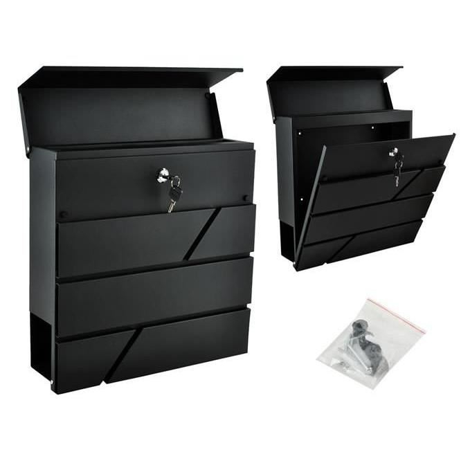 CUTIE POSTALA CU LOC PENTRU ZIAR, OTEL GALVANIZAT, ANTRACIT, 37X10X36.7 CM, MALATEC [13]