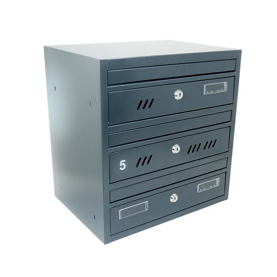 CUTIE POSTALA, MULTIFAMILIE, ANTRACIT, 3 MODULE, 37.2X27X38.7 CM, DAMECH [1]