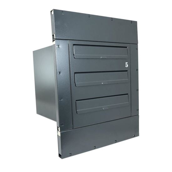 CUTIE POSTALA, MULTIFAMILIE, CU CADRU/RAMA, ANTRACIT, 3 MODULE, 40X36X52 CM, DAMECH [1]