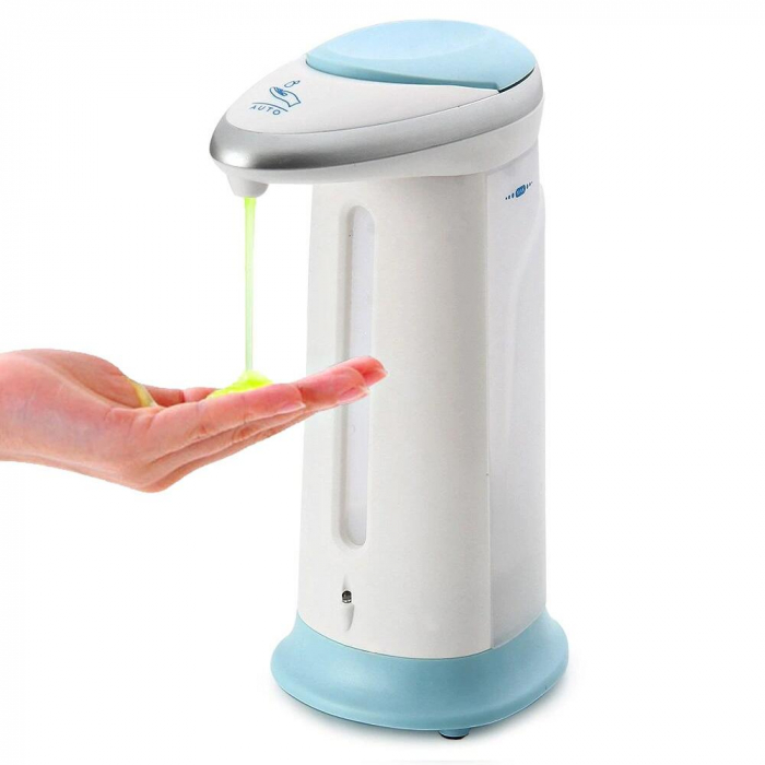 DOZATOR AUTOMAT PENTRU SAPUN LICHID, VERK GROUP, CU SENZOR, PLASTIC, ALB, 4XAAA, 300 ML, 13X20 CM [9]