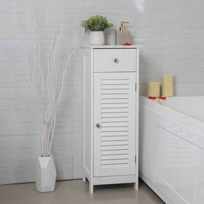 DULAP BAIE, VASAGLE, PLACA MDF, 1 RAFT, 1 USA, 1 SERTAR, ALB, 32X30X87CM [3]