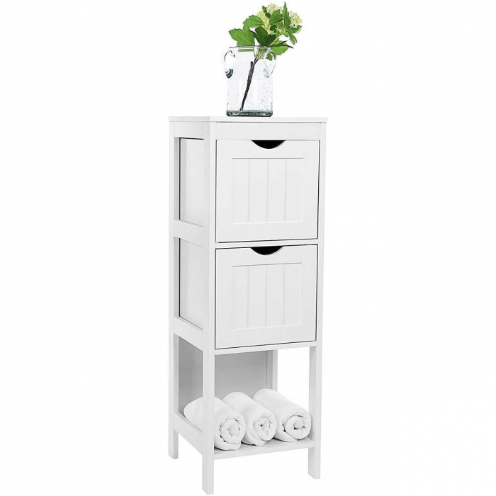 DULAP BAIE, VASAGLE, PLACA MDF, 1 RAFT, 2 SERTARE, ALB, 30X30X89 CM [3]