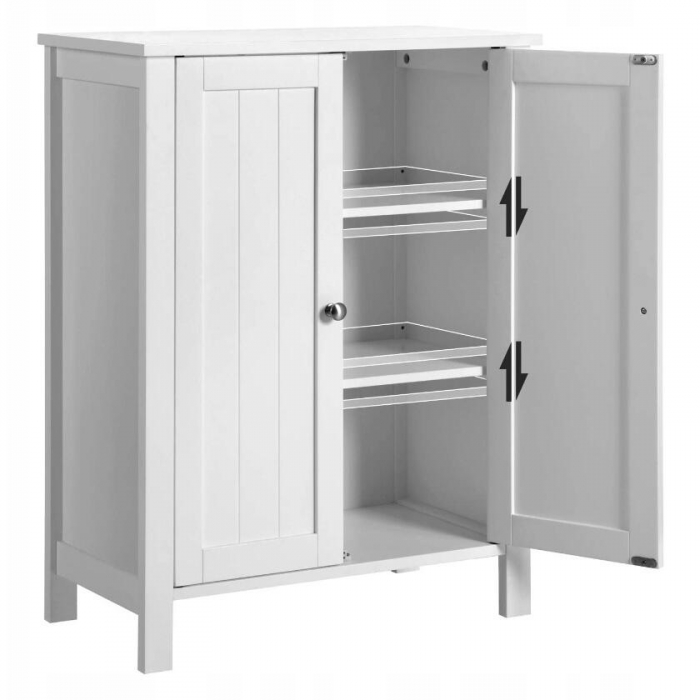 DULAP BAIE, VASAGLE, PLACA MDF, 2 RAFTURI, 2 USI, ALB, 60X30X80 CM [6]