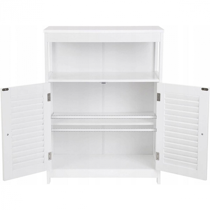 DULAP BAIE, VASAGLE, PLACA MDF, 3 RAFTURI, 2 USI, ALB, 60X30X80 CM [5]