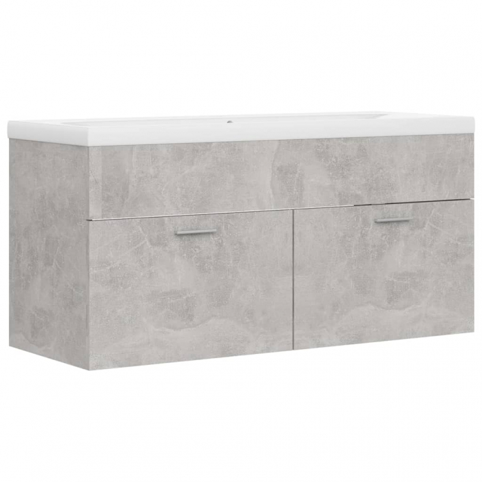 DULAP CU CHIUVETA INCORPORATA, GRI BETON, 100 X 38.5 X 46 CM [2]
