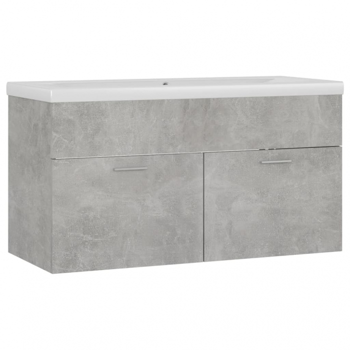 DULAP CU CHIUVETA INCORPORATA, GRI BETON, 90 X 38.5 X 46 CM [2]