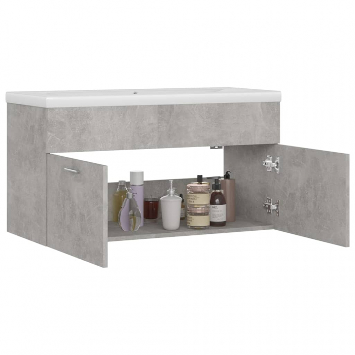 DULAP CU CHIUVETA INCORPORATA, GRI BETON, 90 X 38.5 X 46 CM [4]