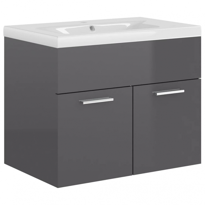 DULAP CU CHIUVETA INCORPORATA, GRI LUCIOS, 60 X 38.5 X 46 CM [2]