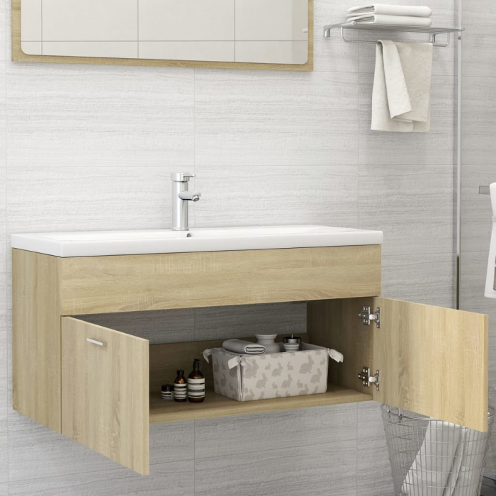 DULAP CU CHIUVETA INCORPORATA, STEJAR SONOMA, 100 X 38.5 X 46 CM [3]