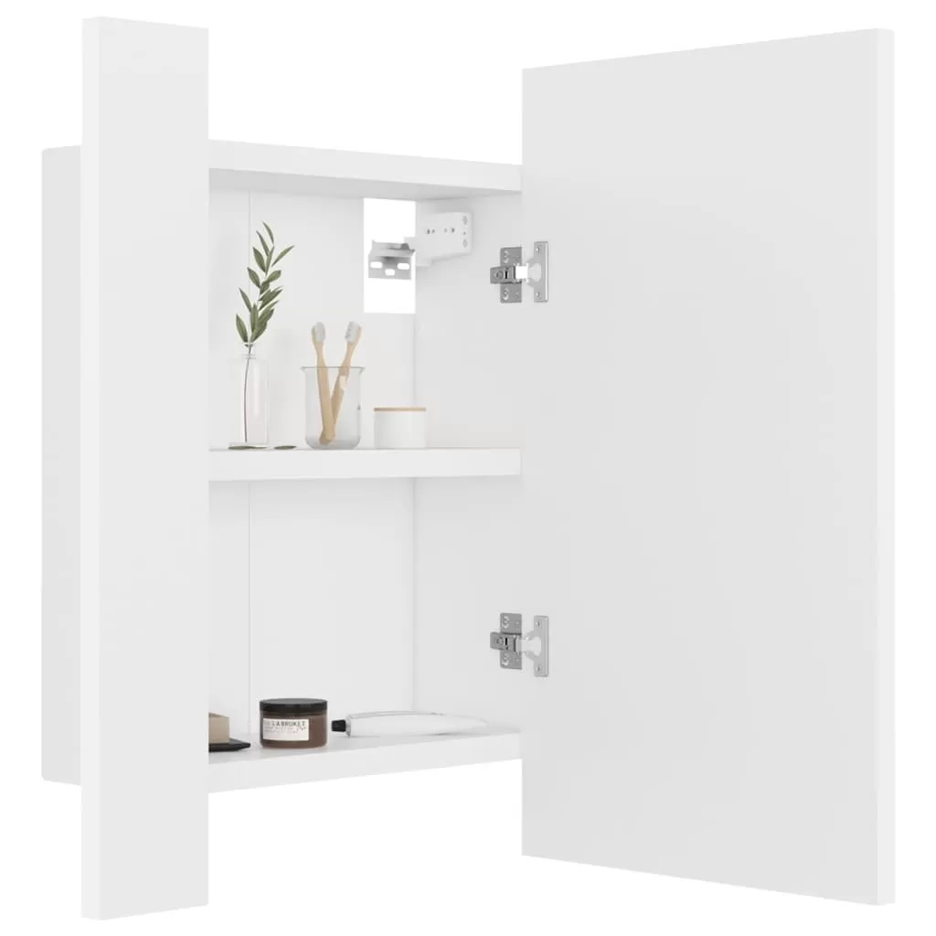 DULAP DE BAIE CU OGLINDA & LED, ALB [7]