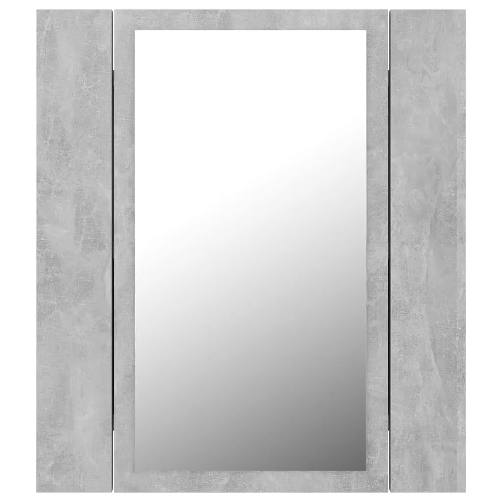 DULAP DE BAIE CU OGLINDA & LED, GRI BETON [9]