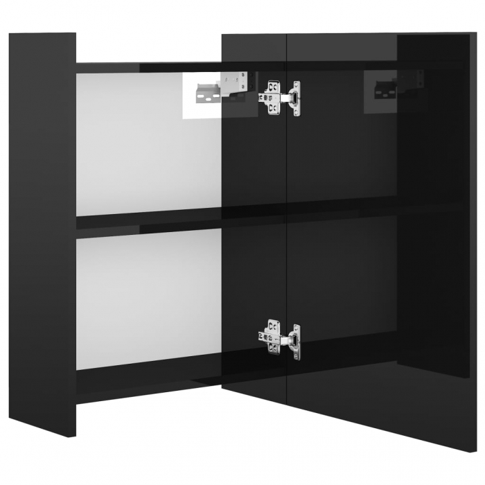 DULAP DE BAIE CU OGLINDA NEGRU EXTRALUCIOS 62.5X20.5X64 CM PAL, NEGRU LUCIOS [8]