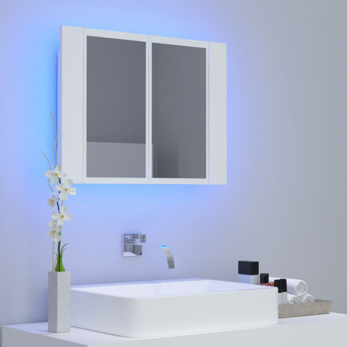 DULAP DE BAIE CU OGLINDA SI LED, ALB [3]