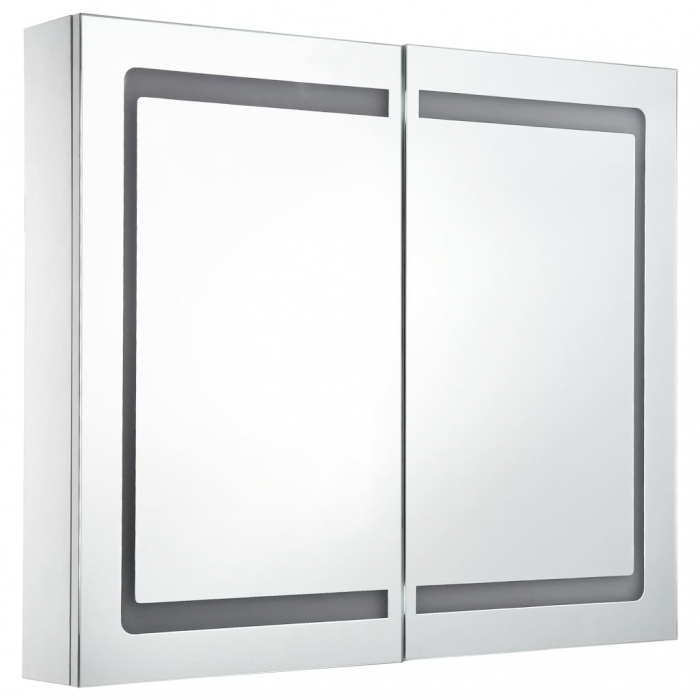 DULAP DE BAIE CU OGLINDA SI LED, ALB [4]