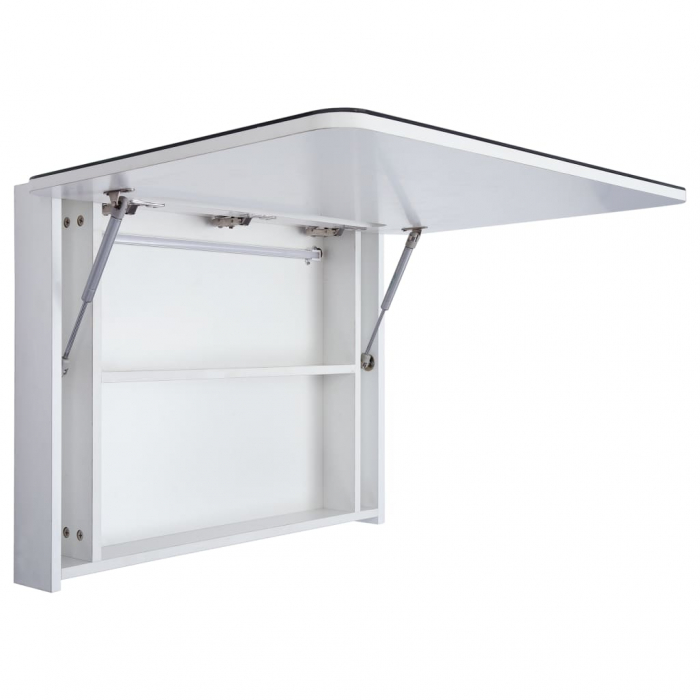 DULAP DE BAIE CU OGLINDA SI LED, ALB, 80 X 11 X 55 CM [5]