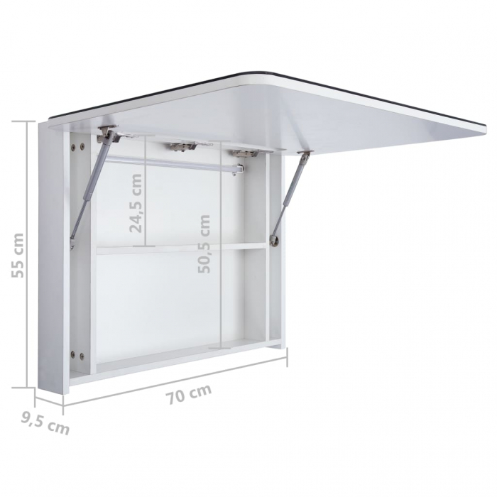 DULAP DE BAIE CU OGLINDA SI LED, ALB, 80 X 11 X 55 CM [8]
