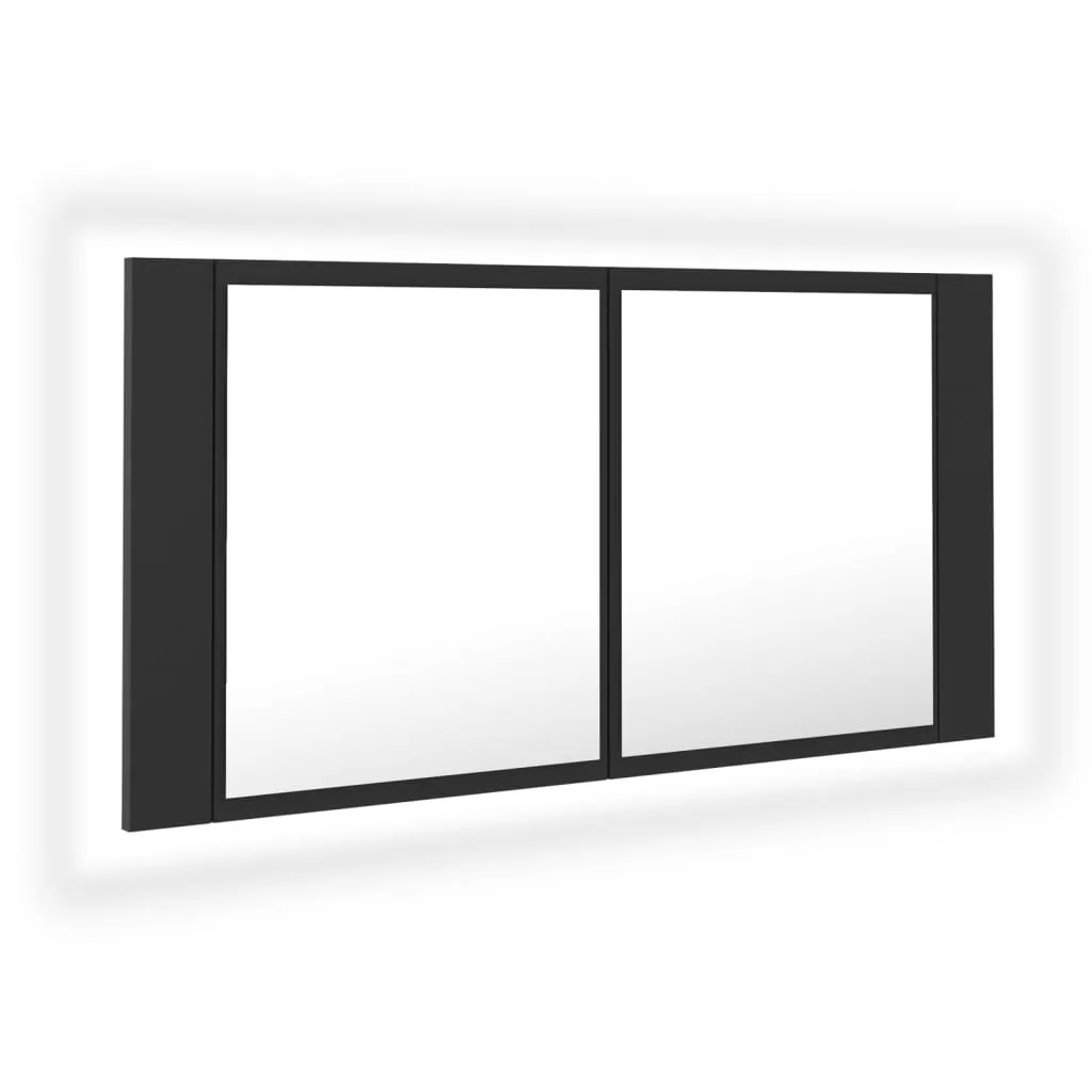 DULAP DE BAIE CU OGLINDA SI LED, GRI [2]