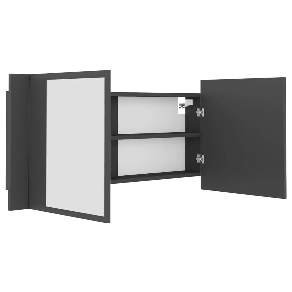 DULAP DE BAIE CU OGLINDA SI LED, GRI [10]