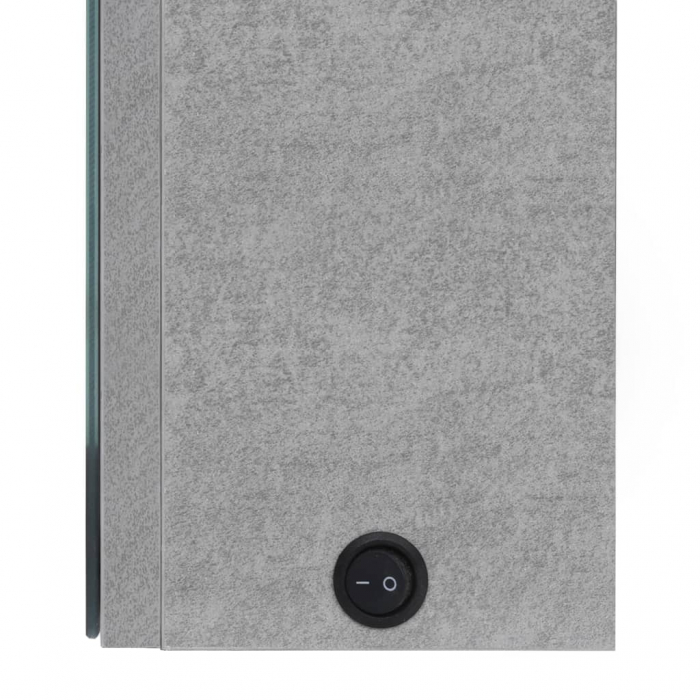 DULAP DE BAIE CU OGLINDA SI LED, GRI BETON, 50 X 13 X 70 CM [6]