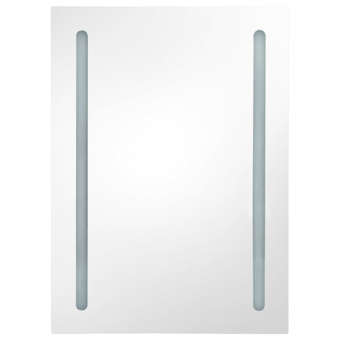 DULAP DE BAIE CU OGLINDA SI LED, GRI BETON, 50 X 13 X 70 CM [4]