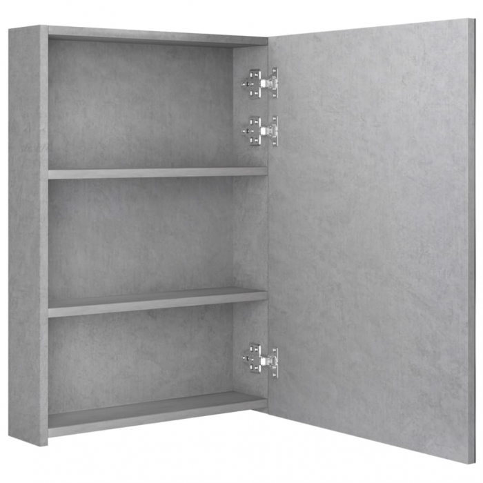 DULAP DE BAIE CU OGLINDA SI LED, GRI BETON, 50 X 13 X 70 CM [5]